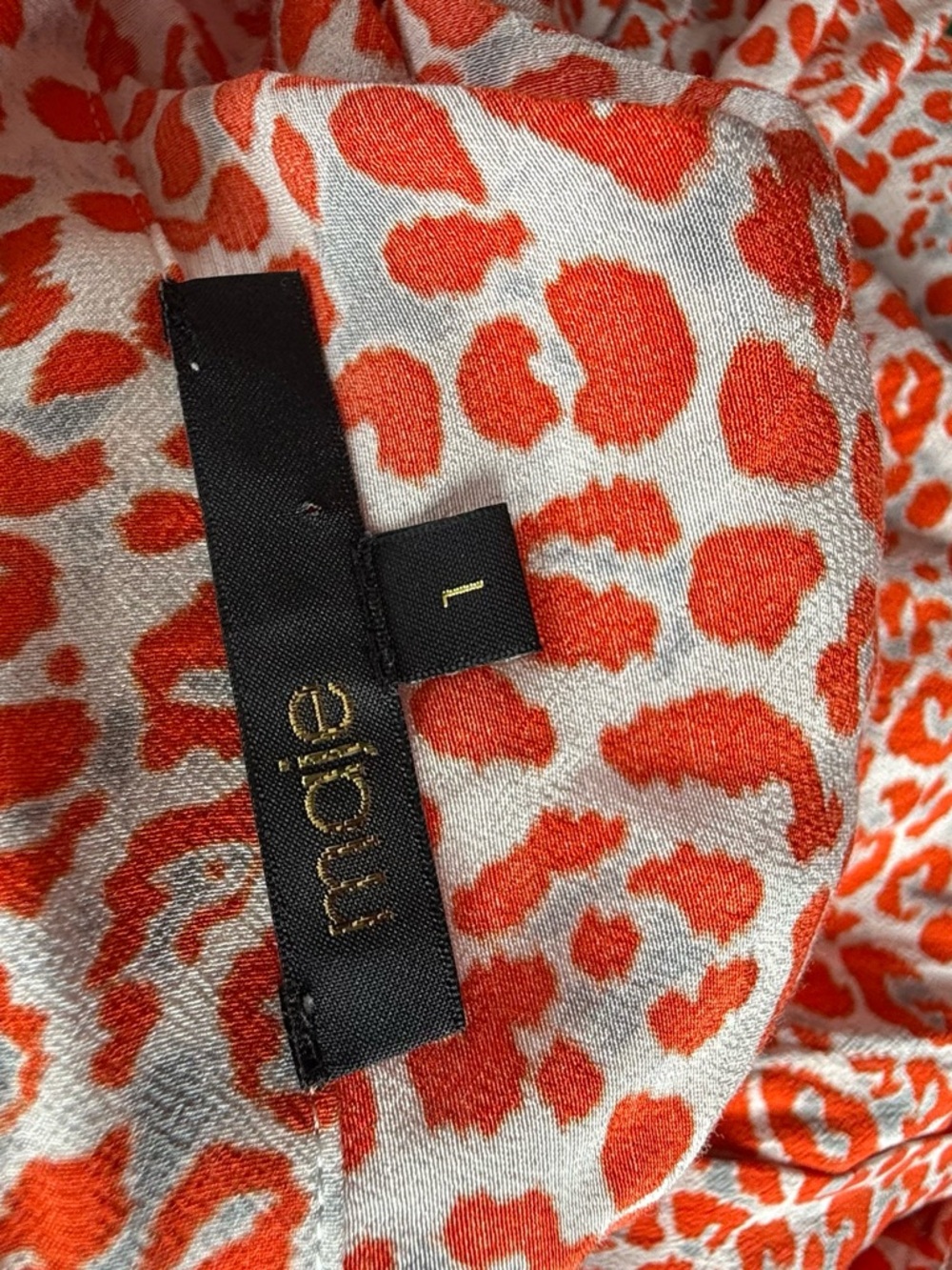 Maje Orange Leopard Print Button-Up Blouse - Picture 3 of 5